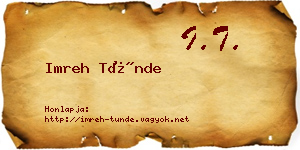 Imreh Tünde névjegykártya
